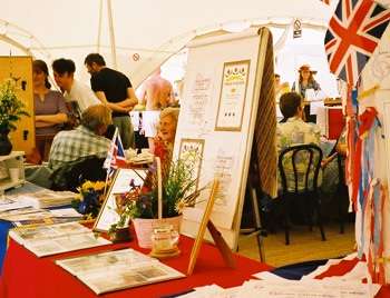 Photo of tent containing local organisations taken by Steve Bryant