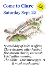 Come to Clare on Saturday 12th September